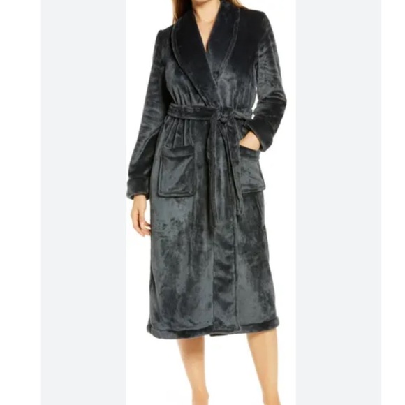 Nordstrom Other - Nordstrom Bliss Plush Robe Grey Frost Size XL Cozy Fleece Housecoat Pockets
